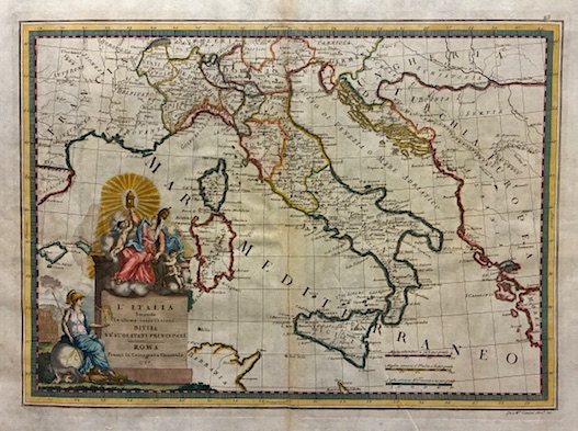 Cassini Giovanni Maria (1745-1824) L'Italia secondo le ultime osservazioni divisa ne' suoi Stati principali 1790 Roma 